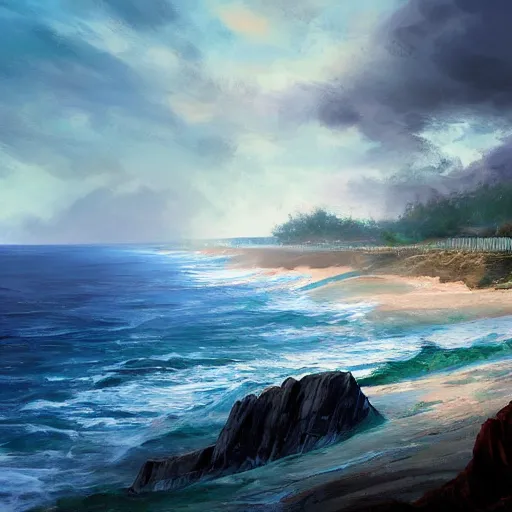 Image similar to a beautiful coast, trending on artstation