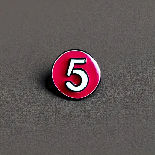 Prompt: the number five as enamel pin, studio lighting, behance