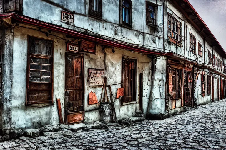 Prompt: Rustic slavic city, XF IQ4, 150MP, 50mm, f/1.4, ISO 200, 1/160s, natural light, Adobe Photoshop, Adobe Lightroom, DxO Photolab, polarizing filter, Sense of Depth, AI enhanced, HDR