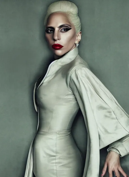 Image similar to lady gaga styled by annie leibovitz posing in an expensive mansion setting , vogue magazine, Highly realistic. High resolution. Highly detailed. Dramatic. 8k.4k.