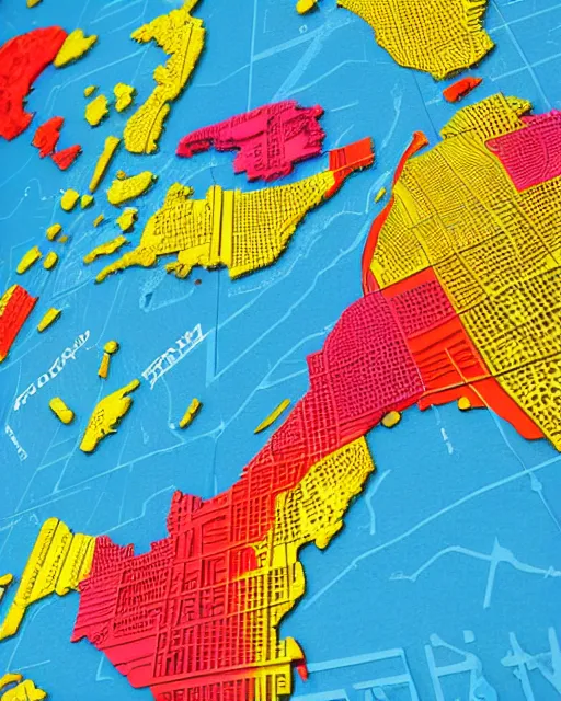 Prompt: colourful maps, new York, 3d