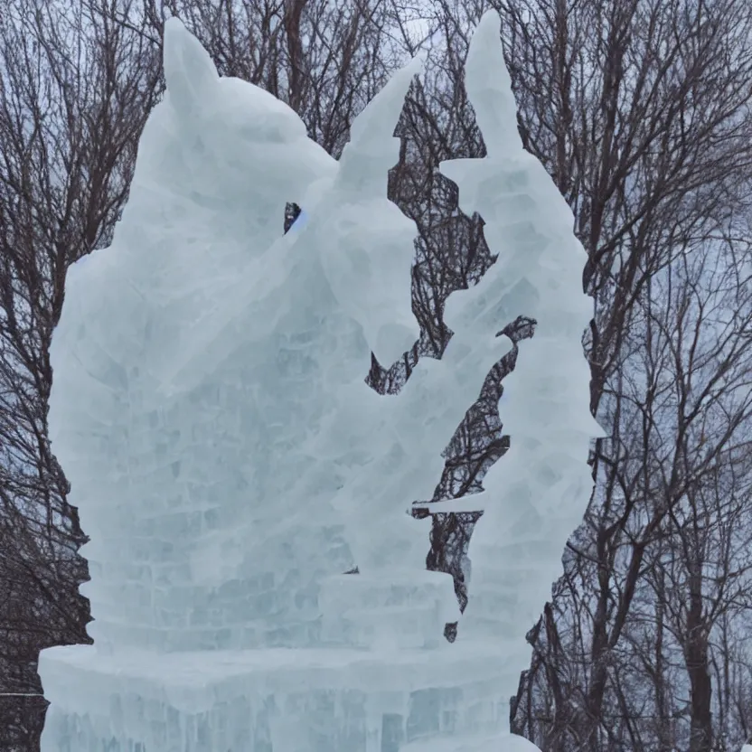 Image similar to ice sculpture of a headless horseman