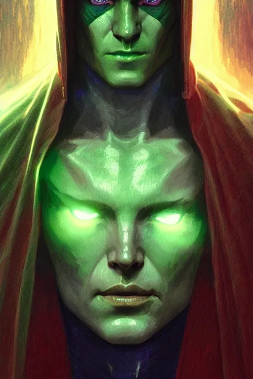 Image similar to a portrait of ronan the accuser from guardians of the galaxy, fantasy, sharp focus, intricate, elegant, digital painting, artstation, matte, highly detailed, concept art, illustration, ambient lighting, art by ilya kuvshinov, artgerm, alphonse mucha, and greg rutkowski