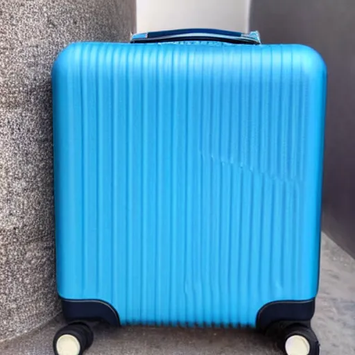 Prompt: blue suitcase