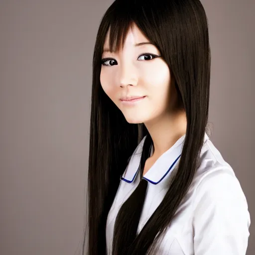 Image similar to beautiful portrait of a japanese maid, long hair, detailed, professional photography