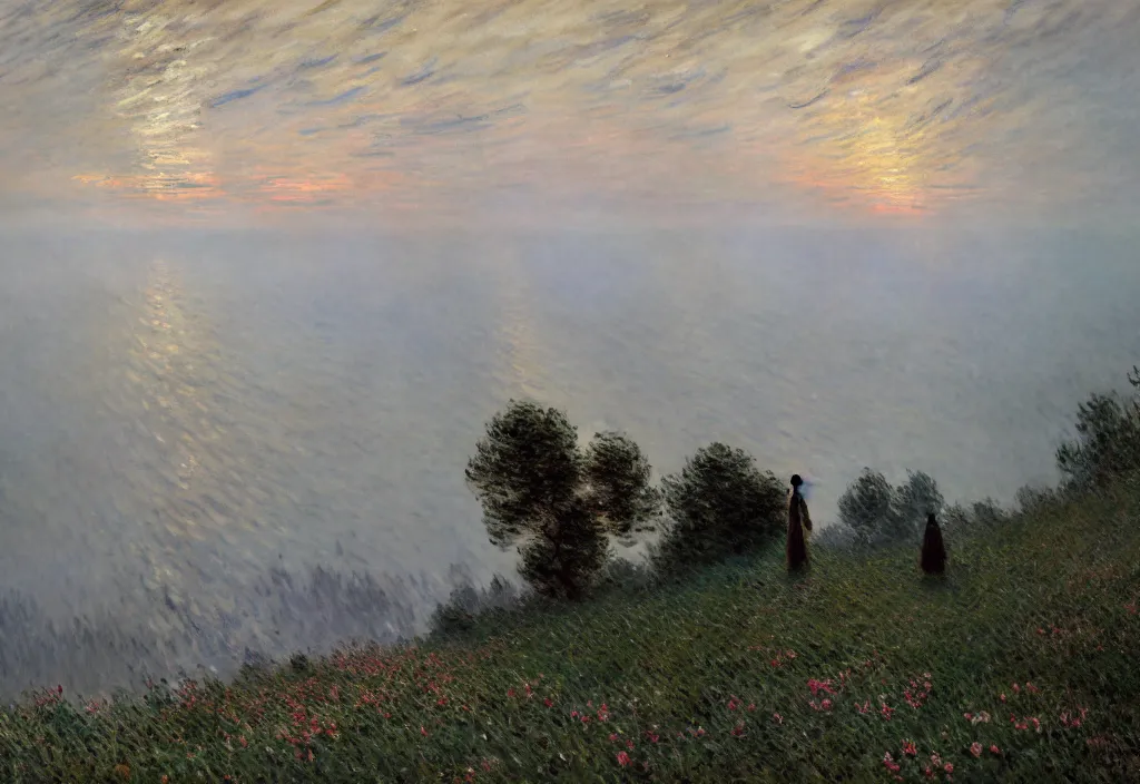 Image similar to A beautiful moment, by Greg Rutkowski and Claude Monet, hyper detailed, 8k