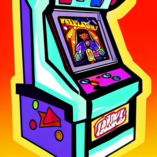 Image similar to arcade machine, art by ocellus_services + francy_artist + artofsephy,