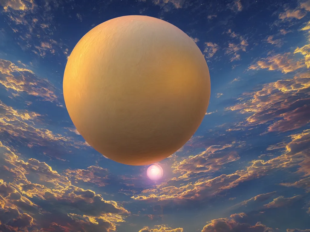 Image similar to 3 d render, sunlight study, the universe is a spheroid region 7 0 5 meters in diameter, art nouveau, by frederic edwin church and ( ( ( ( ( lisa frank ) ) ) ) ), 8 k, sharp focus, octane render