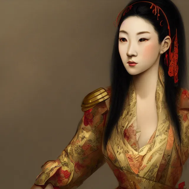 Image similar to beautiful women with oriental faces, character portrait, sharp, digital matte painting, by asher brown durand, trending on artstation