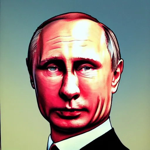 Image similar to a portrait of putin painted by ralph steadman, ultra 4 k