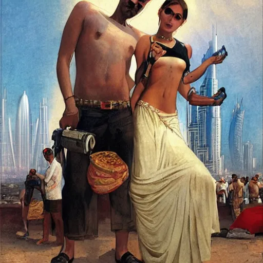 Image similar to gta : dubai, by john collier