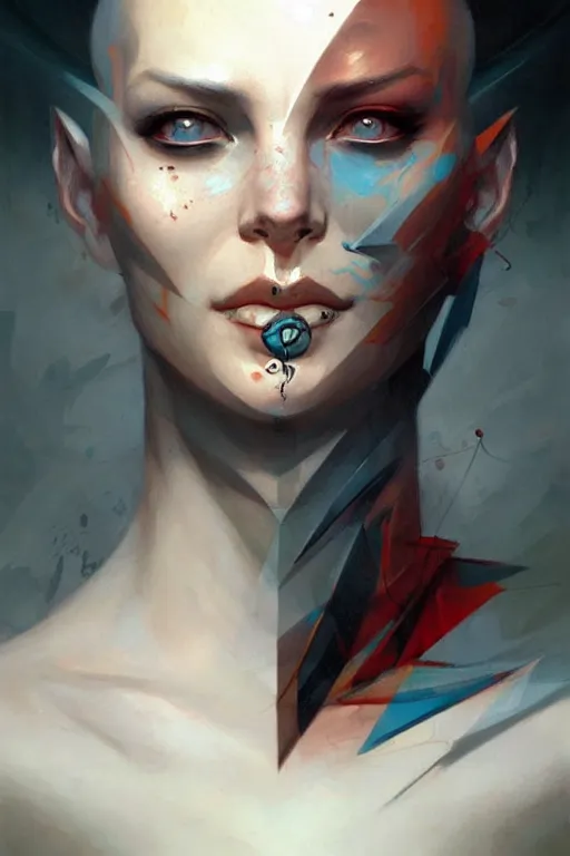 Image similar to facial tattoo design by peter mohrbacher and craig mullins