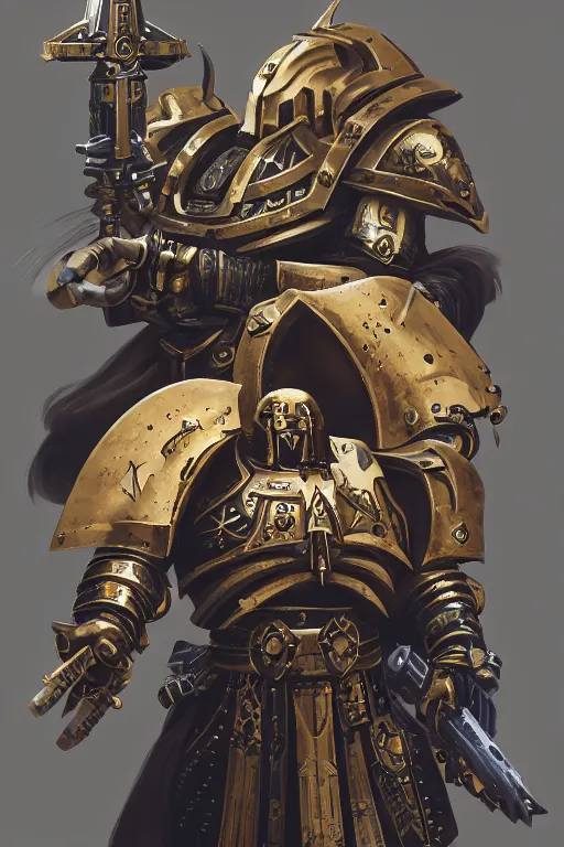 Image similar to armor portrait heros warhammer 4 0 k horus heresy fanart - the primarchs emperor by johannes helgeson animated with vfx concept artist & illustrator global illumination ray tracing hdr fanart arstation zbrush central hardmesh 8 k octane renderer comics stylized