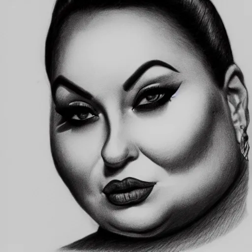 Prompt: a portrait of divine, pencil drawing