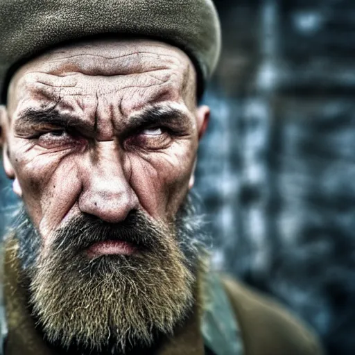 Image similar to portrait of a russian man mad about baltics, realistic, award winning photography, national geographic