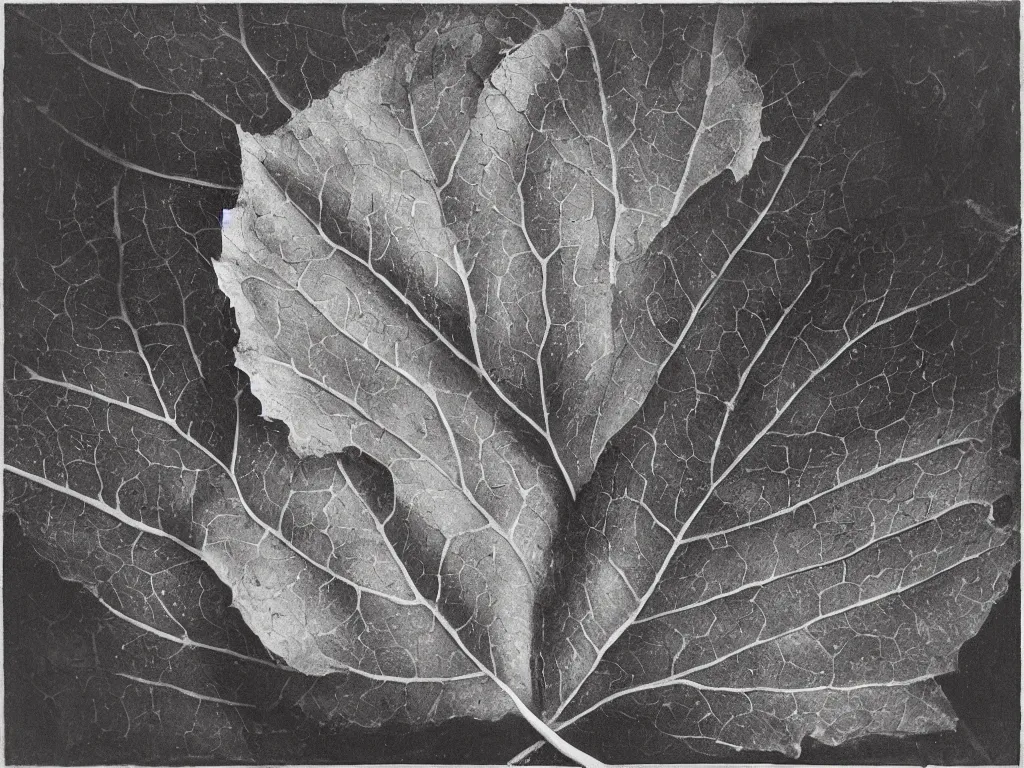 Image similar to palace of autumn leaf. painting by karl blossfeldt, salvador dali