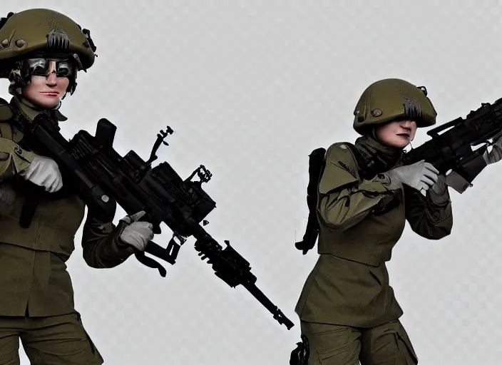 Prompt: scary futuristic female soldier, tactical assault