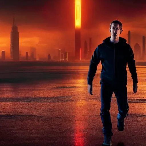 Prompt: epic movie still of mark zuckerberg in blade runner 2 0 4 9