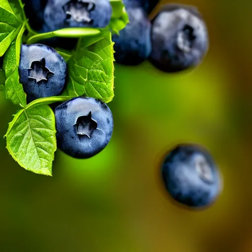 Image similar to artistic render of closeup of a detailed blueberry bush in a nordic forest. Digital art. 4K. Unreal engine. Trending on artstation.