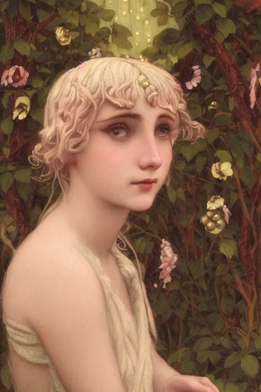 Prompt: portrait at a fae carnival, by John William Godward and edmund dulac and alayna danner, re-raphaelite fairies, featured on artstation, dramatic cinematic lighting smooth, sharp focus, extremely detailed