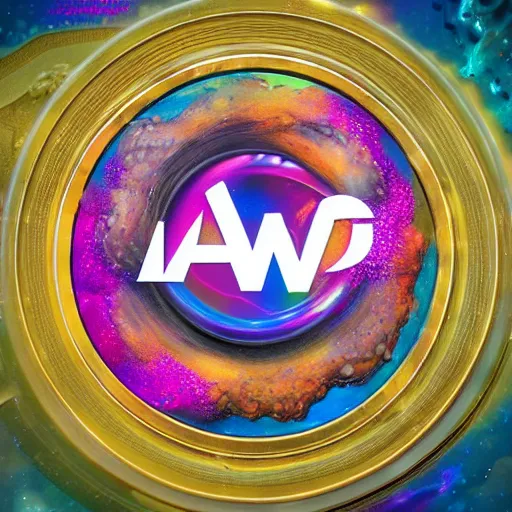 Image similar to a and w vaporwave logo, colorful, digital art, cosmic, 3 d high definition, trending on art station, photorealistic, high resolution, 8 k, octane, hyper detailed, insane details, intricate, elite, ornate, elegant trend, highly detailed and intricate, sharp focus, photography, unreal engine