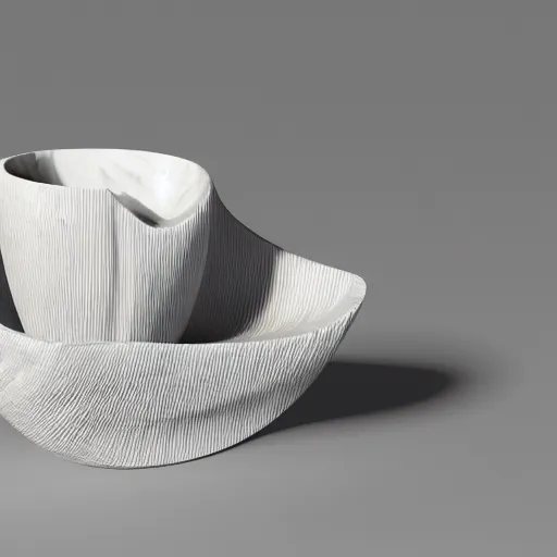 Prompt: a pestel palette marble sculpture of leaf textured coffee cup by Zaha Hadid , 3d architecture, masterpiece