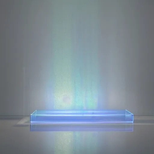 Prompt: an ultra high definition professional studio quality photograph of a transparent iridescent perspex pastel coloured rain sculpture on white coat hook in an empty white room. dramatic lighting, ray tracing, refraction, shallow d. o. f, colour corrected, golden ratio, three point light. volumetric shadows. god rays.