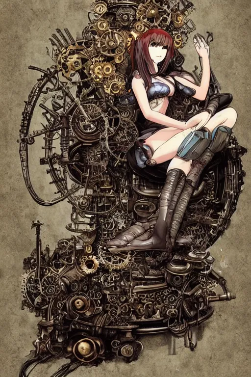 Prompt: anime style illustration, old sick dragon on a steam punk fainting couch with wires and gears and steam punk apparatus, artstation, matte painting, style of studio ghibli and huang guangjian and gil elvgren and sachin teng, featured in artstation and artgerm and pixiv, award winning, cinematic, elegant, intricate, 8 k