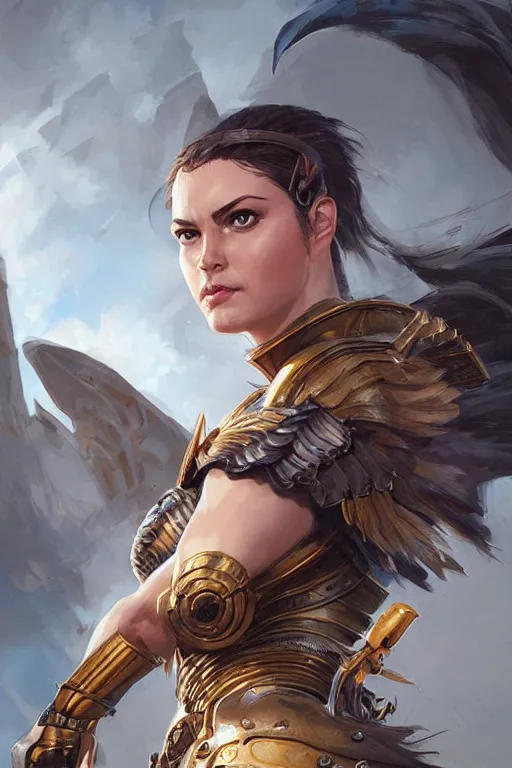 Image similar to amazon valkyrie athena, d & d, fantasy, portrait, highly detailed, headshot, digital painting, trending on artstation, concept art, sharp focus, illustration, art by artgerm and greg rutkowski and magali villeneuve