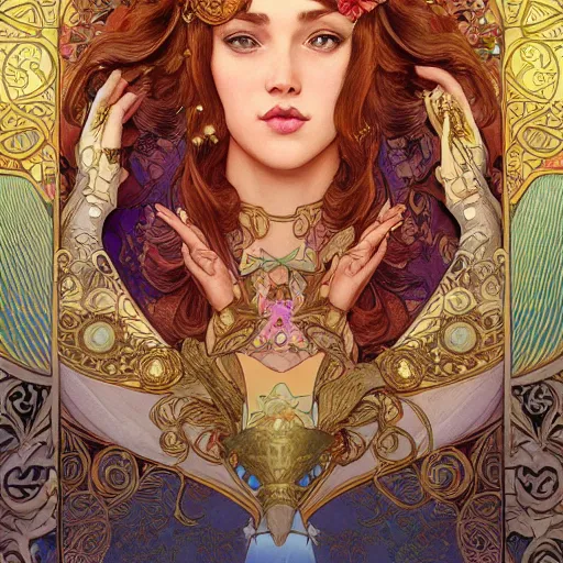 Image similar to super mario | highly detailed | very intricate | art nouveau | gold filigree | romantic storybook fantasy | soft cinematic lighting | award - winning | disney watercolor illustration by mandy jurgens and alphonse mucha and alena aenami | pastel color palette | featured on artstation