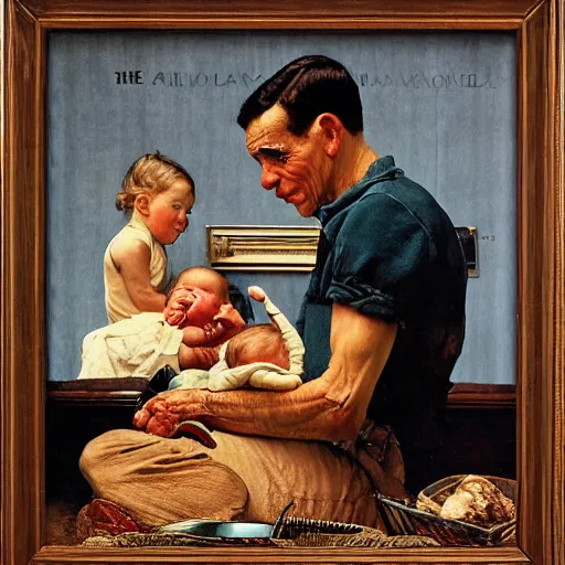 Prompt: The Baby by Norman Rockwell