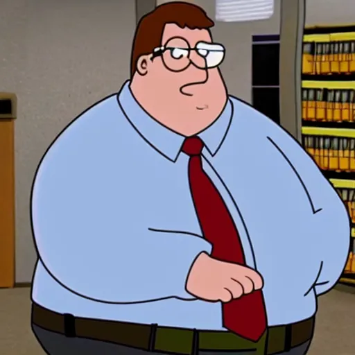 Image similar to peter griffin in an episode of the office