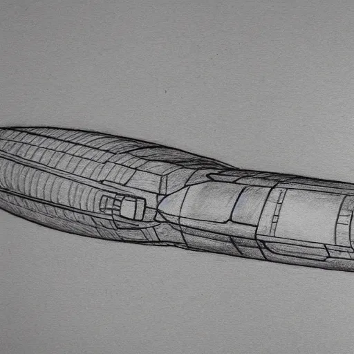 Image similar to pencil drawing of a spaceship on graphed paper, trending on deviantart, high resolution