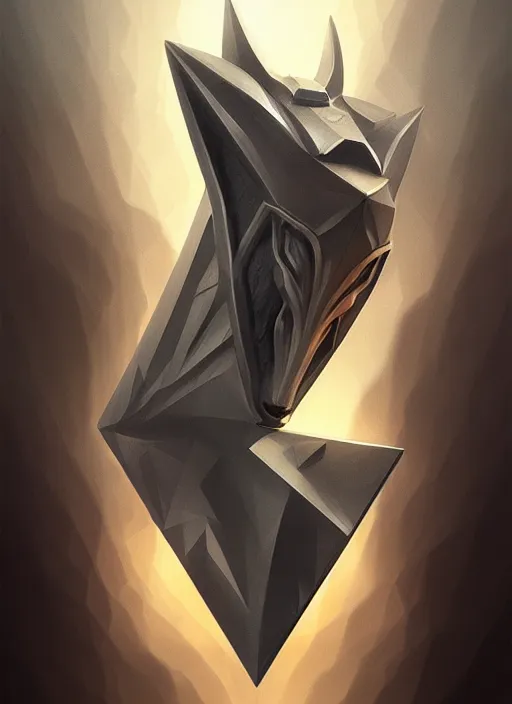 Image similar to anthropomorphic triangle in edgy tungsten hexblade, intricate, elegant, highly detailed animal monster, digital painting, artstation, concept art, smooth, sharp focus, illustration, art by artgerm, dwayne barlowe, trending on artstation and greg rutkowski and alphonse mucha, 8 k