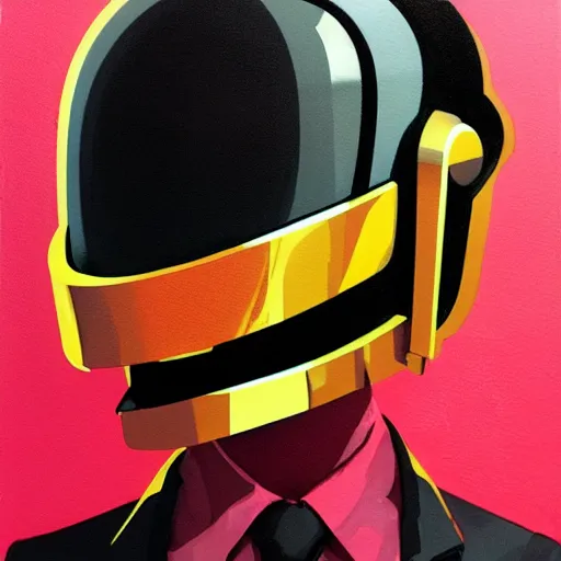 Image similar to Daft Punk picture by Sachin Teng, asymmetrical, dark vibes, Realistic Painting , Organic painting, Matte Painting, geometric shapes, hard edges, graffiti, street art:2 by Sachin Teng:4