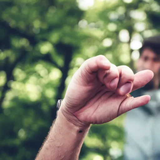 Image similar to man showing us his hand