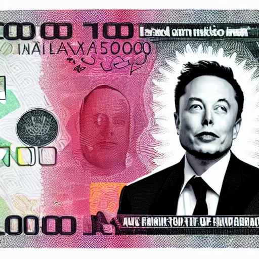 Image similar to Elon Musk on a 100 dollar banknote. High detailed, realistic.