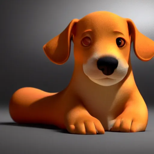 Prompt: cute daschund puppy in a hot dog bun 4k 3d pixar render on white background