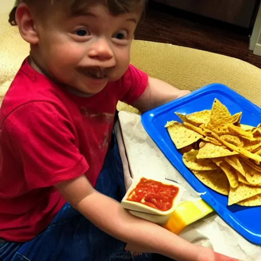 Prompt: homelander eating nachos