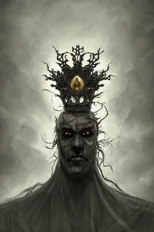 Image similar to centered portrait of the Shadow King wearing a crown formed out of shadows, cape, skull mask, realistic character concept, high fantasy, gothic, dark atmosphere, malice, black wisps, medium shot, symmetrical face, golden ratio, cinematic lighting, hyperdetailed, high resolution, insanely detailed and intricate, artstation, Marc Simonetti, Greg Rutkowski, octane render, 8k