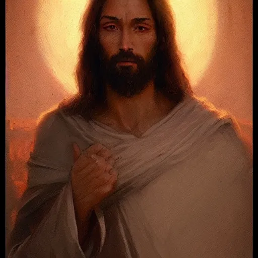 Image similar to jesus christ by greg rutkowski