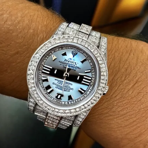 Image similar to rolex watch close up 5 0 carat diamonds