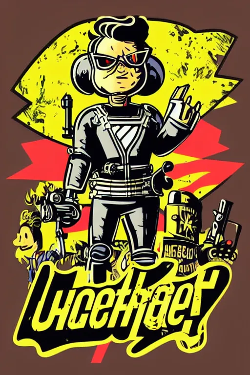 Image similar to fallout 7 6 retro futurist illustration art by butcher billy, sticker, colorful, illustration, highly detailed, simple, smooth and clean vector curves, no jagged lines, vector art, smooth andy warhol style