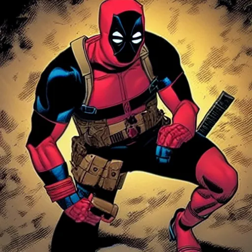 Image similar to deadpool in a dc comic book