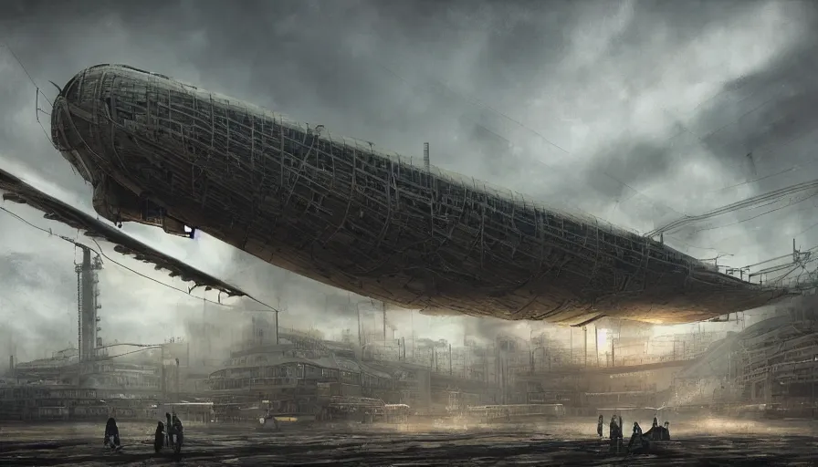 Prompt: Dieselpunk Norilsk city, zeppelin factory manufacturing, airship, aeroplane, steam, epic composition, intricate, elegant, volumetric lighting, digital painting, highly detailed, artstation, sharp focus, illustration, concept art, ruan jia, steve mccurry