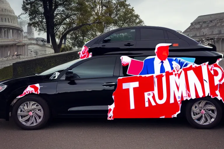 Image similar to trump-car-wrap-from-the-side