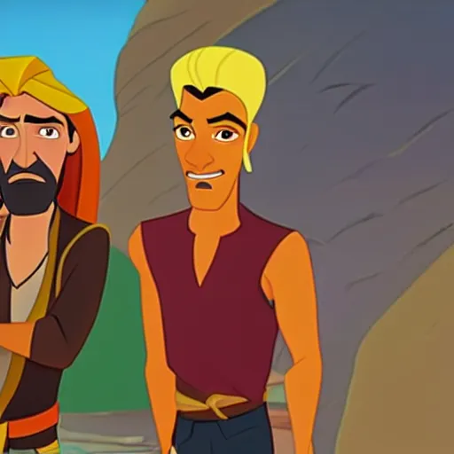 Prompt: tulio and miguel from the road to el dorado