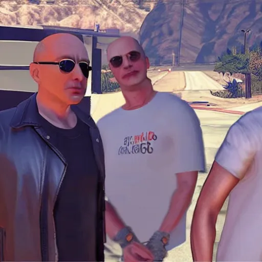 Image similar to “Elon musk and Jeff Bezos in GTA V”