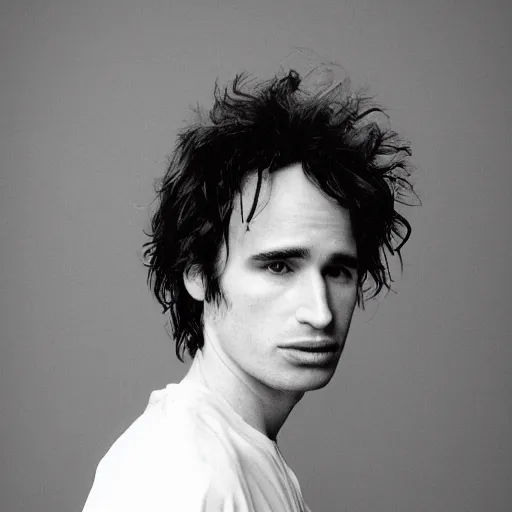 Image similar to a realistic photograph of Jeff Buckley, detailed, photorealistic, 8k, 35mm, in color, telephoto lens