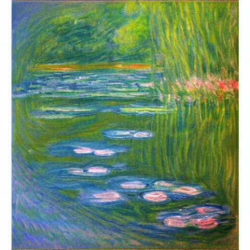 Prompt: a beautiful impressionist painting of a winding river, in the style of monet colored charcoal drawing on canvas